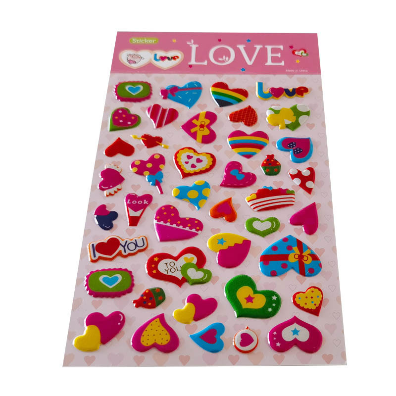 Love Puffy 3D Sticker Sheets For Kids Bubble Stickers