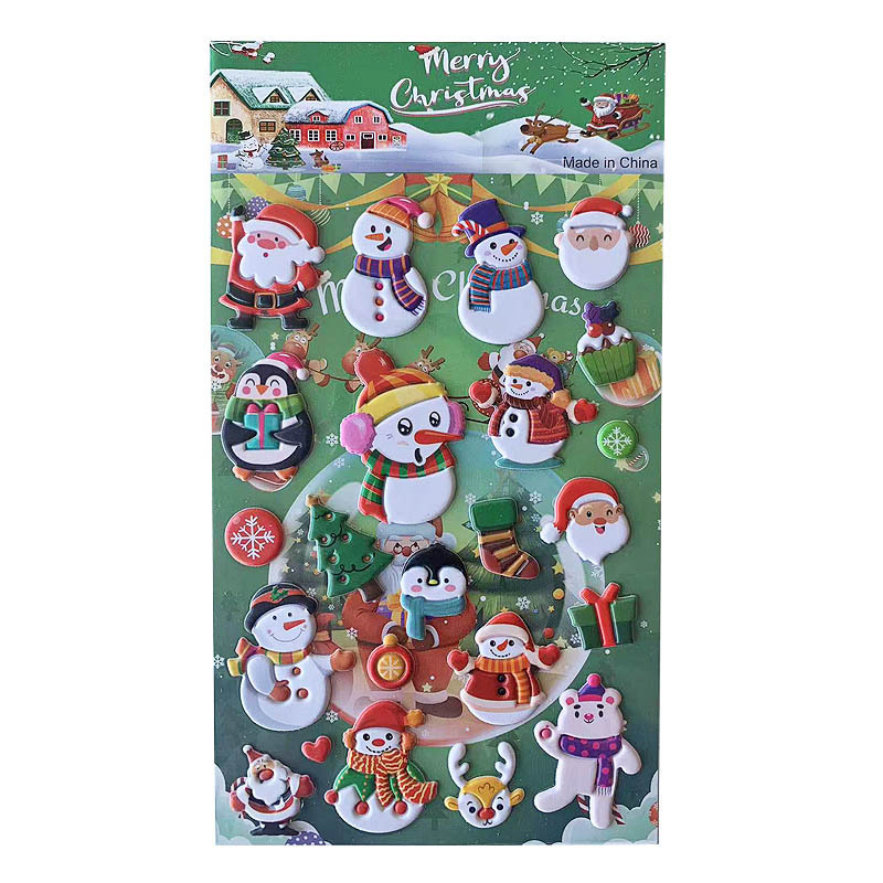 Custom Factory Direct Sales Merry Christmas  Kids Educational Toys Cartoon Children Stickers 3D Puffy Stickers