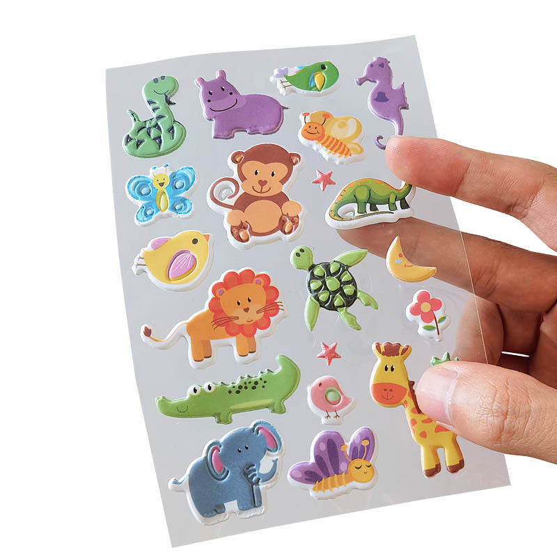 Wholesale Promotional 3D Bubble Stickers Cartoon Animals 3D Stickers bubble stickers