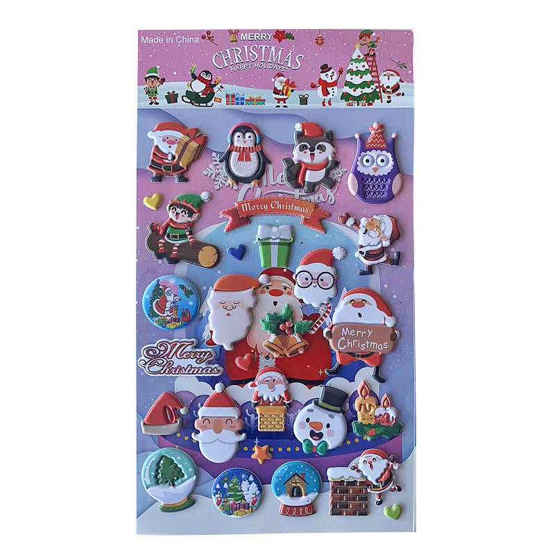 Custom Kids Puffy Stickers PVC Cartoon 3D Foam Puffy Stickers For Christmas Stickers