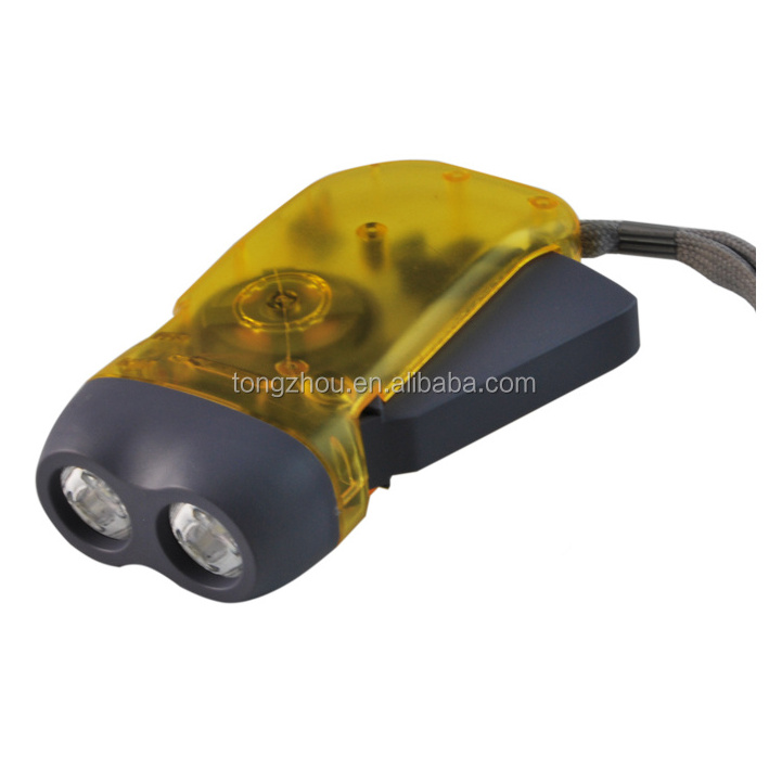 2 LED Hand shaking dynamo Flashlight