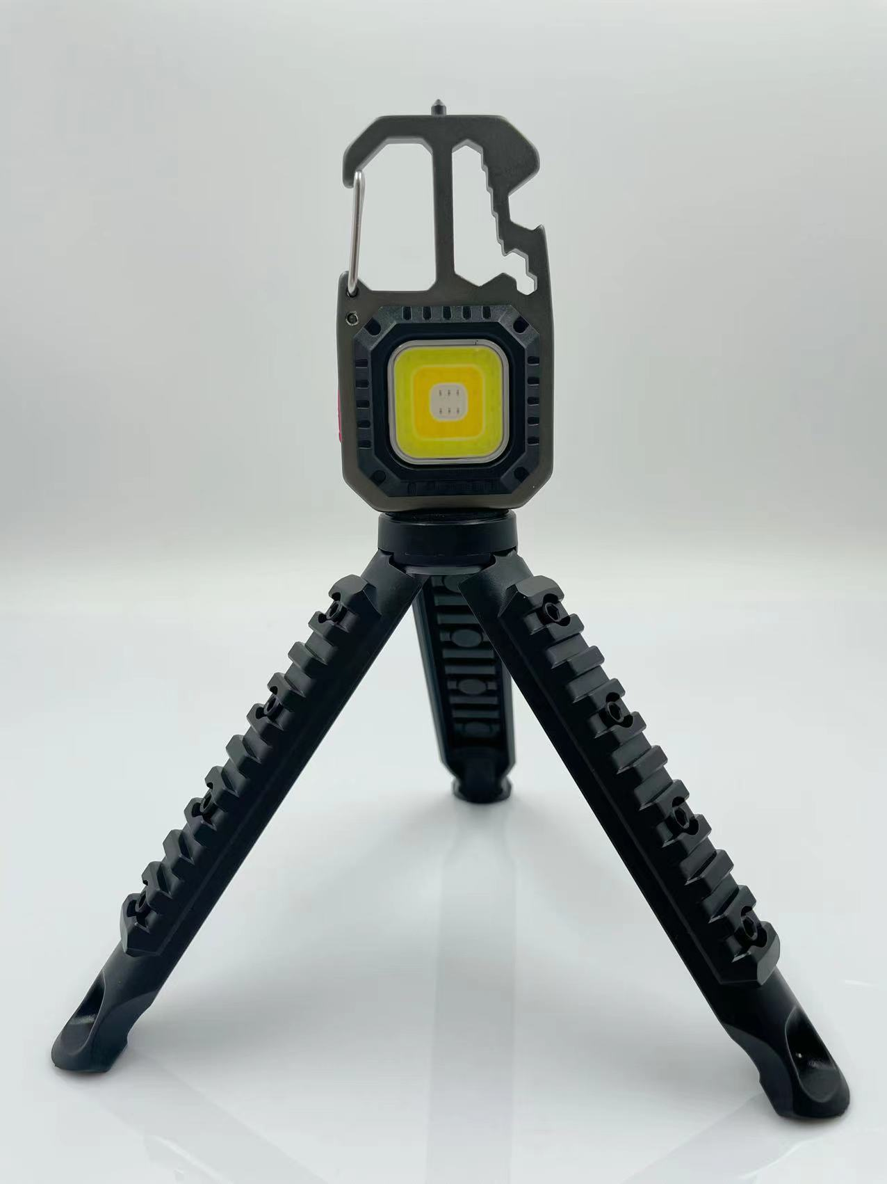 Mini COB Keychain Light Rechargeable Small LED Flashlight 500 Lumen Portable 7 Light Modes Pocket with Folding Bracket