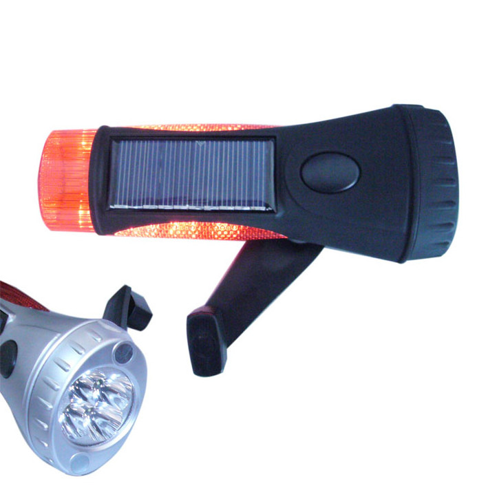 portable hand crank Dynam Solar LED Flashlight Torch