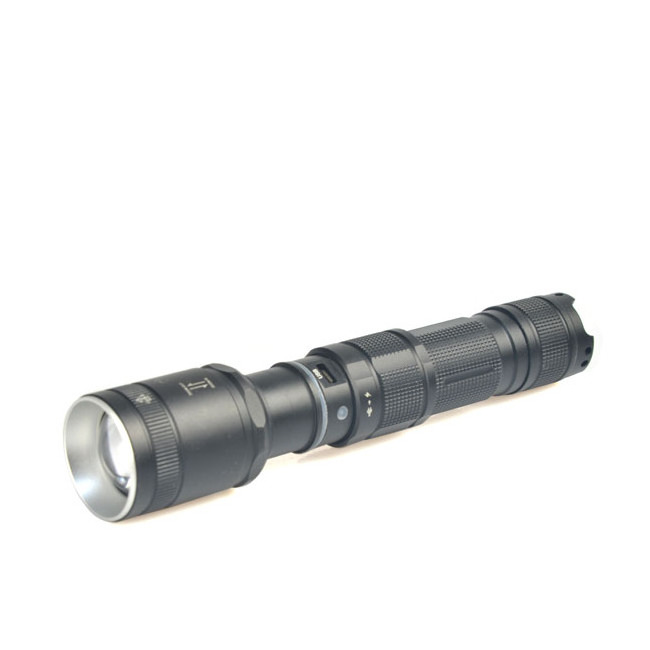 T6 tactical torch aluminum 600 lumen USB 18650 rechargeable led flashlight