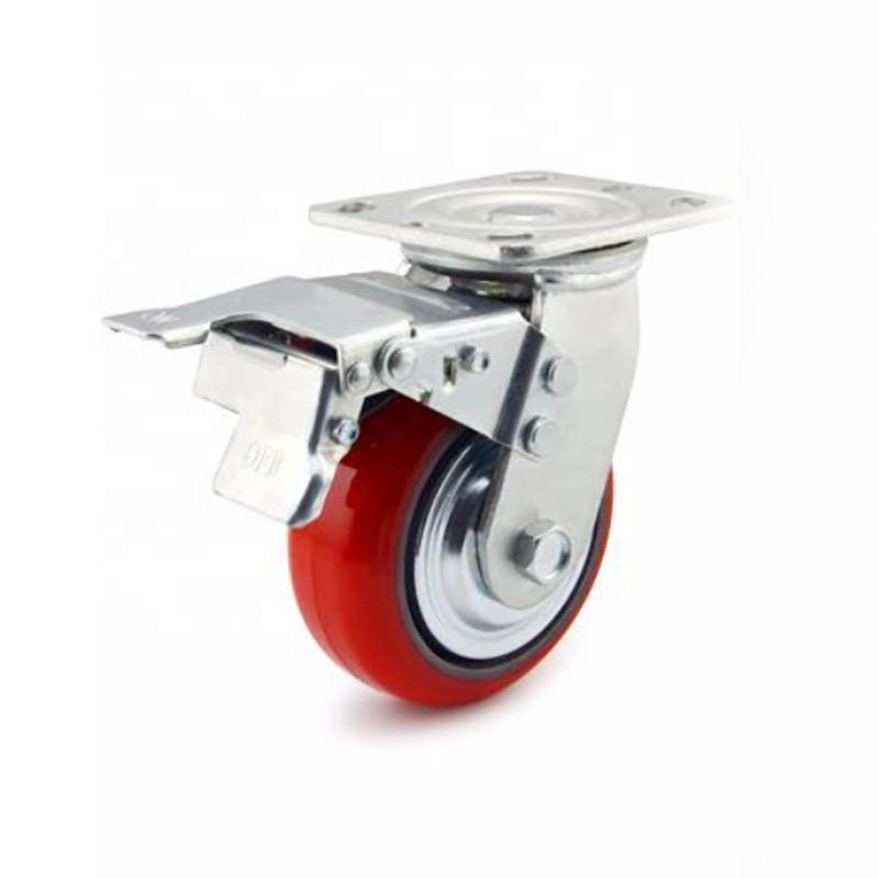 TZBOT Industrial heavy bearing trolley caster wheels with PU polyurethane tread caster TZ4060UC