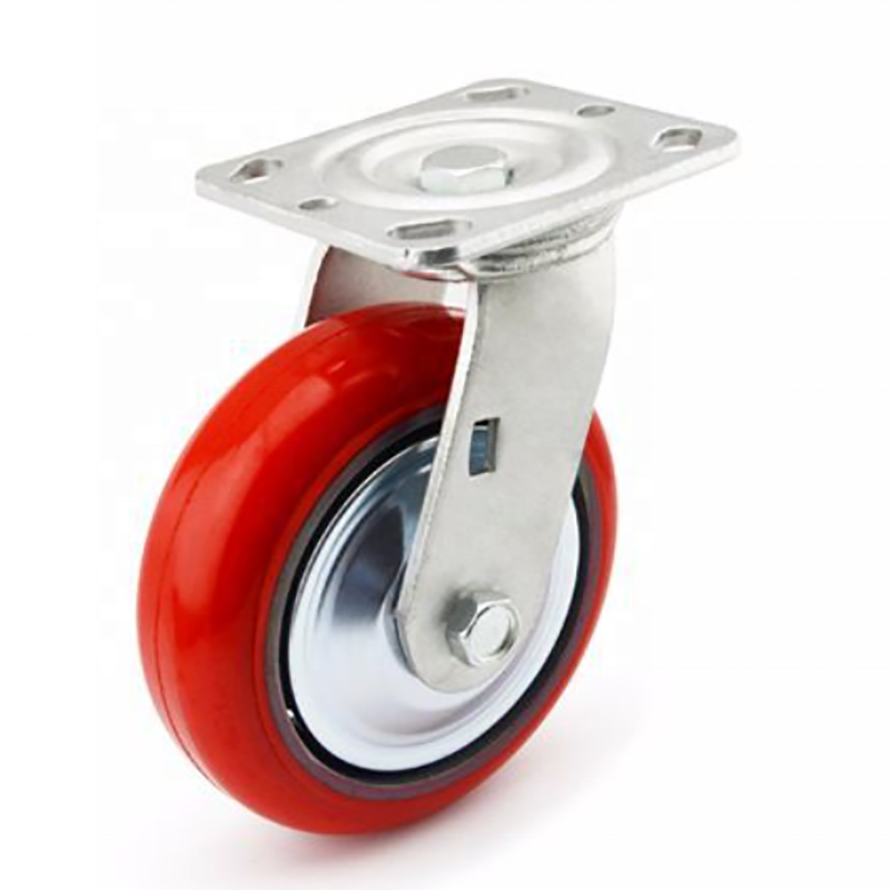 TZBOT Industrial heavy bearing trolley caster wheels with PU polyurethane tread caster TZ4060UC