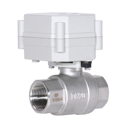 2 way 3/4" inch DN20 normal closed NC motorised valve NSF AC DC 9-24V controller electric water SS304 valve