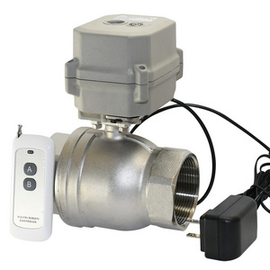 2"in Wireless remote motorized Valve 2 way DN50 radio frequency electric shut off ball valve