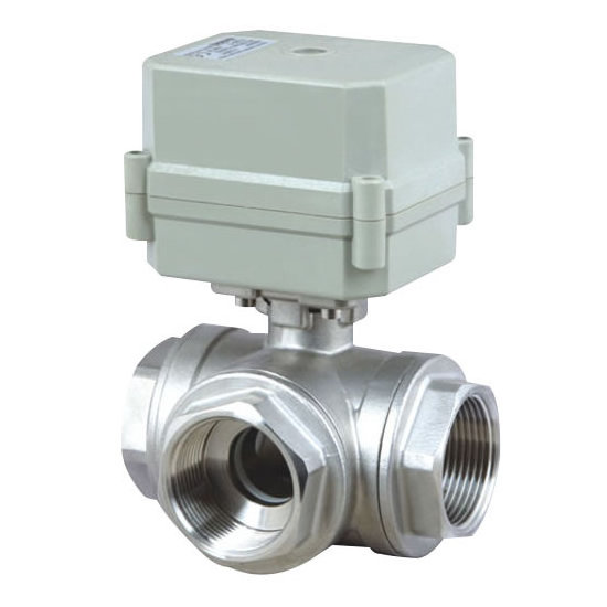 1.0MPa ball valve 1/2'' 3-way BSP/NPT Stainless Steel Horizontal Brass High Quality Motorized Ball Valve