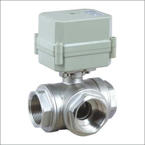 1.0MPa ball valve 1/2'' 3-way BSP/NPT Stainless Steel Horizontal Brass High Quality Motorized Ball Valve