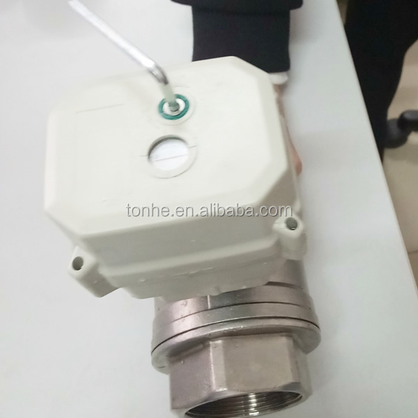 NSF61 Certified DC12V CR201 BSP/NPT 1 1/4'' 2 way  SS304  Stainless Steel Motorized Manual override Ball Valve