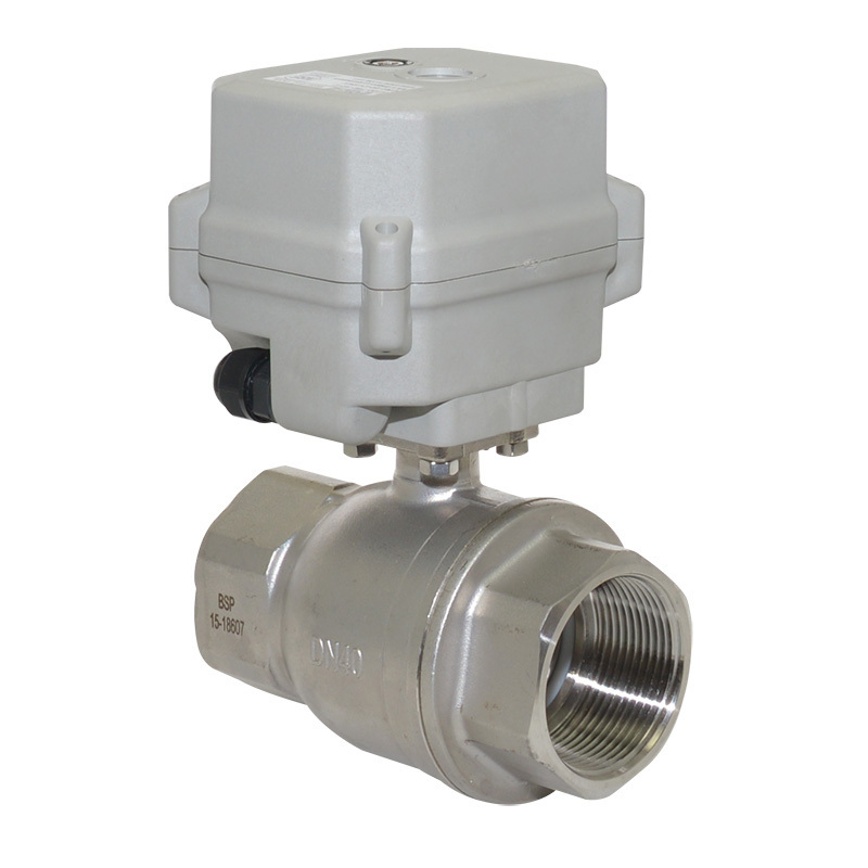 NSF61 Certified DC12V CR201 BSP/NPT 1 1/4'' 2 way  SS304  Stainless Steel Motorized Manual override Ball Valve