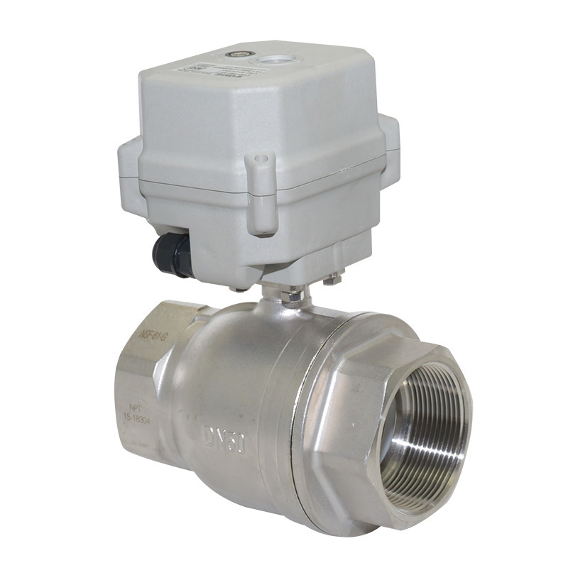 1.0MPa 2 way NPT NSF certified 1 1/4'' stainless steel SS304 DC12-24v CR202  electric ball valve