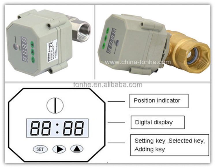 Automatic water drain ss304 ball valve with timer 3/4