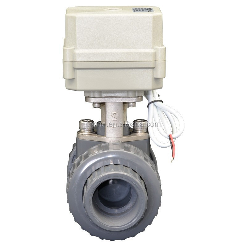 2- way 1 1/2'' PVC motorized shut off ball valve for automatic control