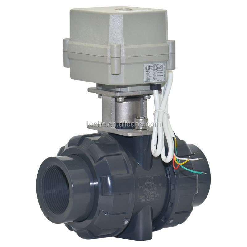 2- way 1 1/2'' PVC motorized shut off ball valve for automatic control