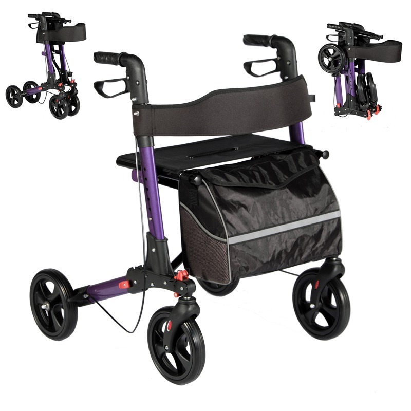 Adults walker Double folding  aluminium rollator, upright walker for adults