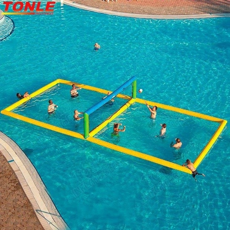 Outdoor floating inflatable volleyball field water beach volleyball court float game for sale