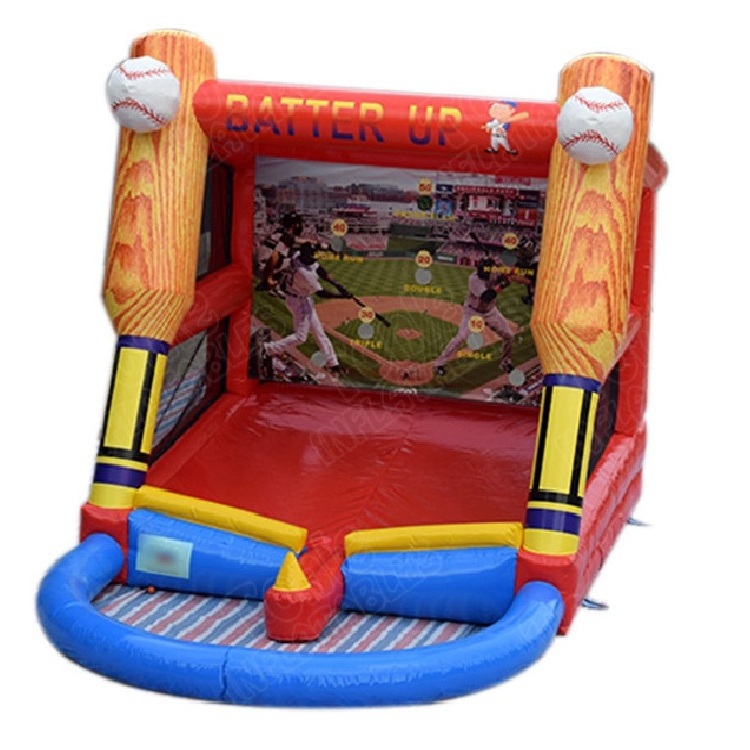 carnival inflatable batter up teeball game/inflatable baseball batting practice game sports games for sale