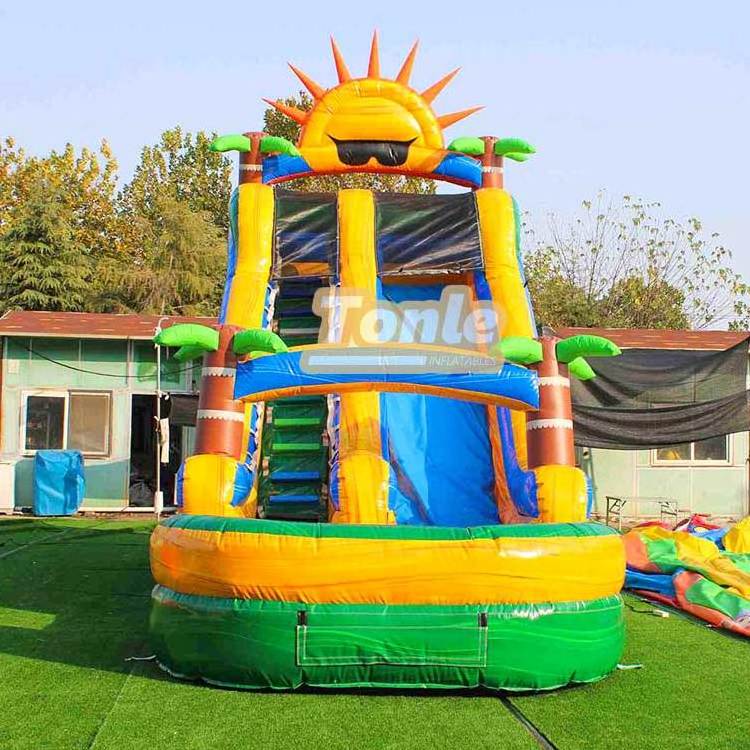 20ft tall commercial palm inflatable water slide for sale