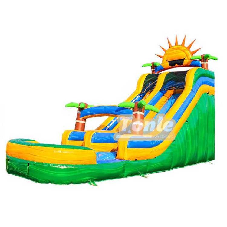 20ft tall commercial palm inflatable water slide for sale