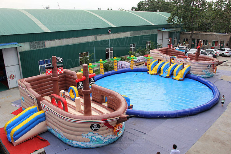 outdoor mobile pirate ship commercial giants inflatable pool water park/ waterpark/ aqua park for sale