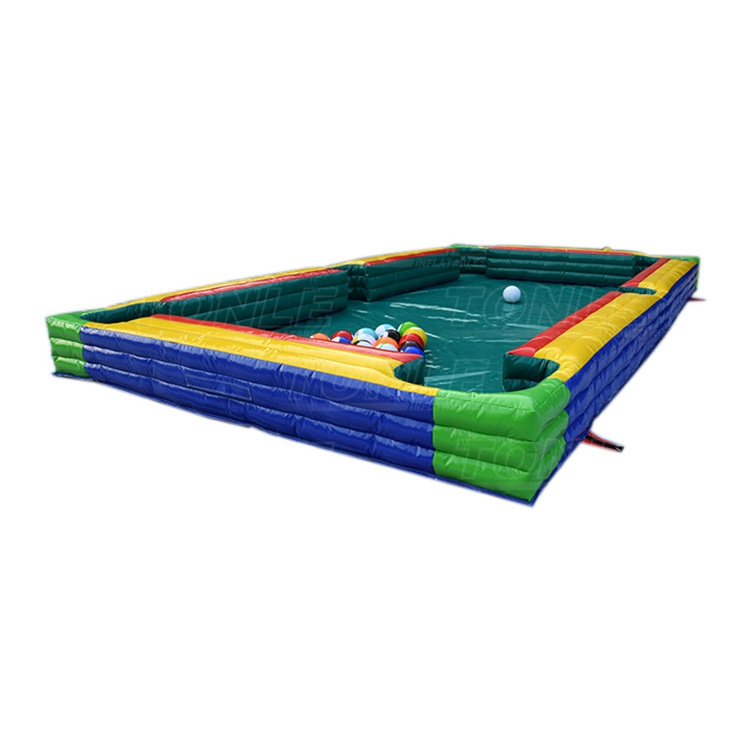 newest funny inflatable footpool snooker soccer ball billiards table, foot snook football snookball pool table game for sale