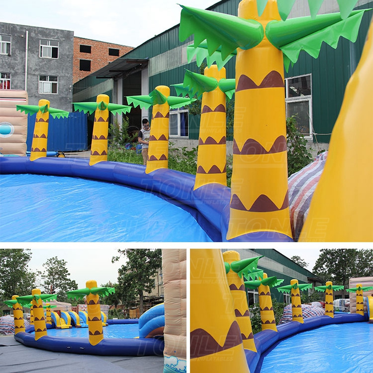 outdoor mobile pirate ship commercial giants inflatable pool water park/ waterpark/ aqua park for sale