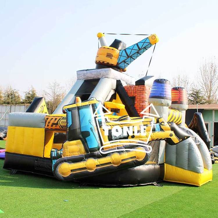 2024 Dubai Exhibition kids excavator fun city inflatable playground for sale