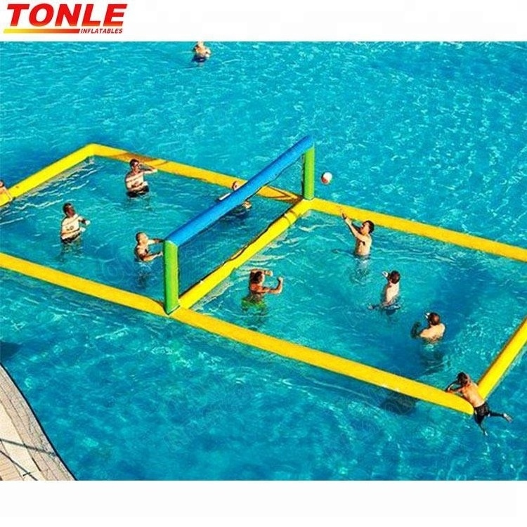 Outdoor floating inflatable volleyball field water beach volleyball court float game for sale