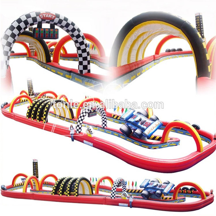 Giants Speedway Inflatable Race Track/ Tricycles inflatable track/ Go kart Inflatable barrier