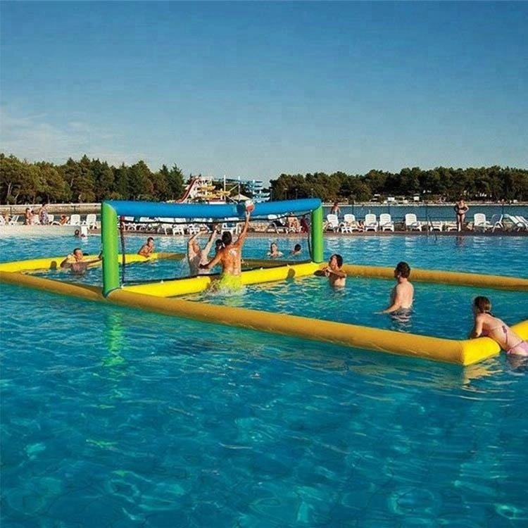 Outdoor floating inflatable volleyball field water beach volleyball court float game for sale