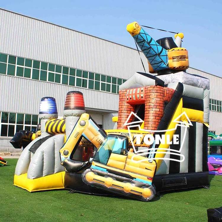 2024 Dubai Exhibition kids excavator fun city inflatable playground for sale