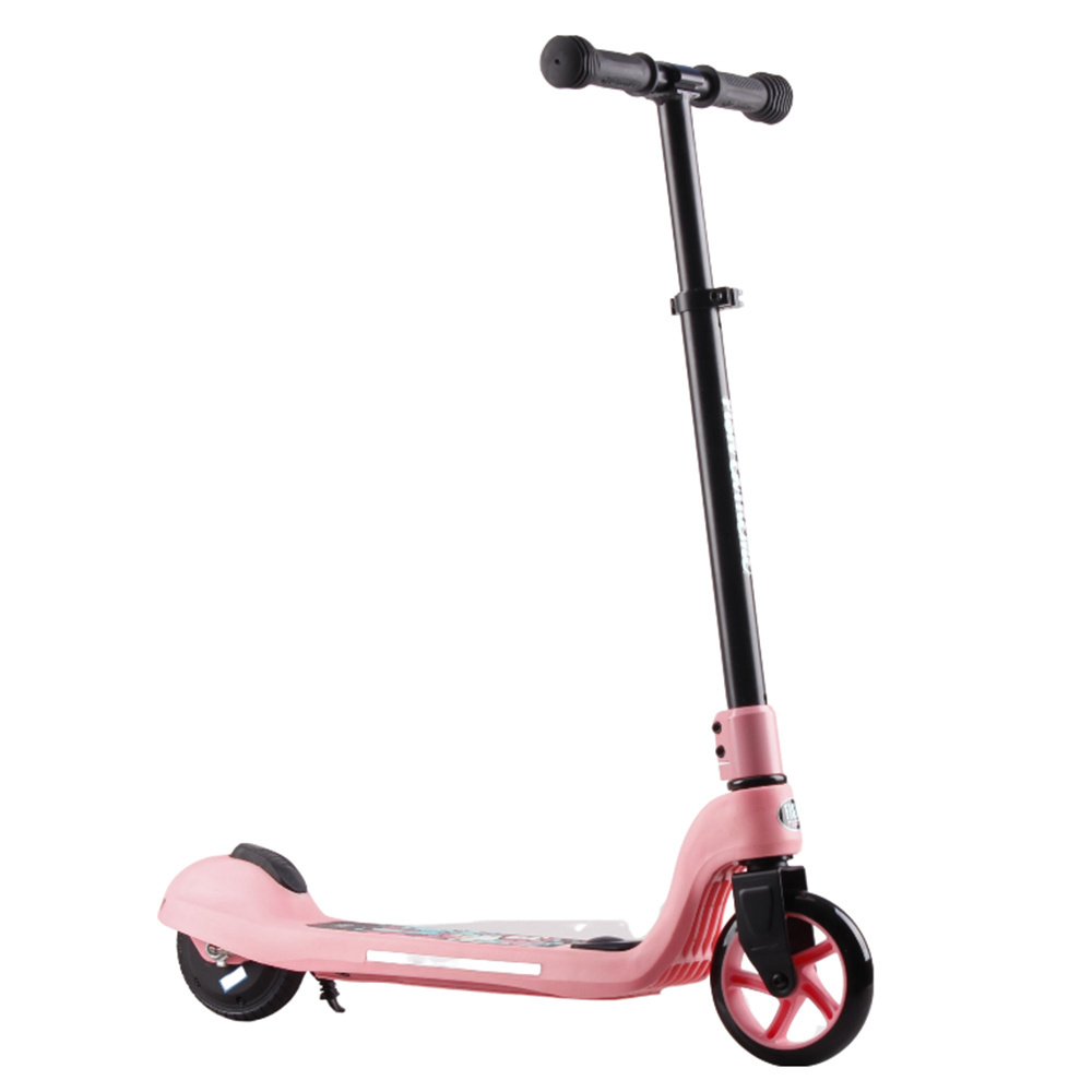 pink electric kids scooter 2 wheels electric kick scooters with led light PU wheel rubber wheels