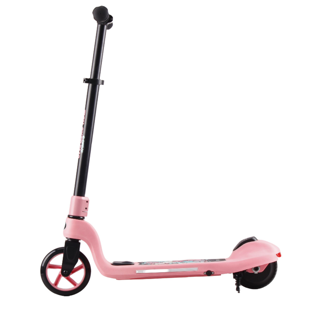 pink electric kids scooter 2 wheels electric kick scooters with led light PU wheel rubber wheels