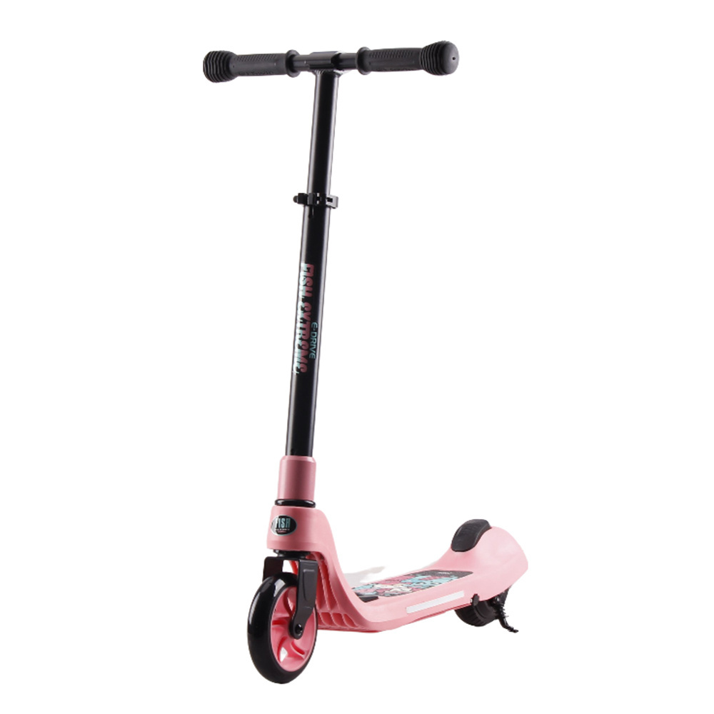 pink electric kids scooter 2 wheels electric kick scooters with led light PU wheel rubber wheels