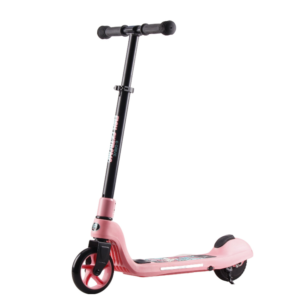 pink electric kids scooter 2 wheels electric kick scooters with led light PU wheel rubber wheels