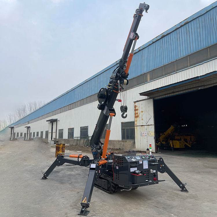 Super high quality track spider crane 3 ton spider crane lifting height 10m spider crane with articulating arm