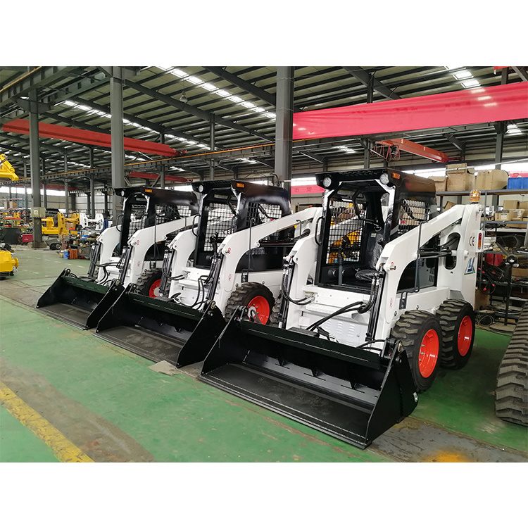 JC45 China small mini skid steer loader with bucket/ angle broom Chinese wheel skid steer loader