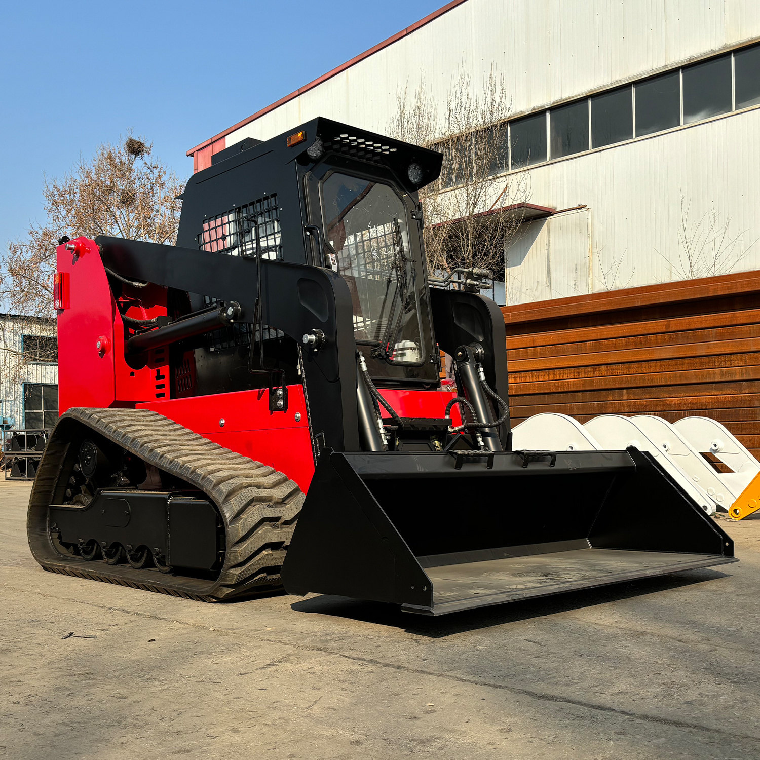 China skid steer EPA CE 55kw 75kw 60kw crawler skid steer loader mulcher compact track loader tracked skid steer with tracks