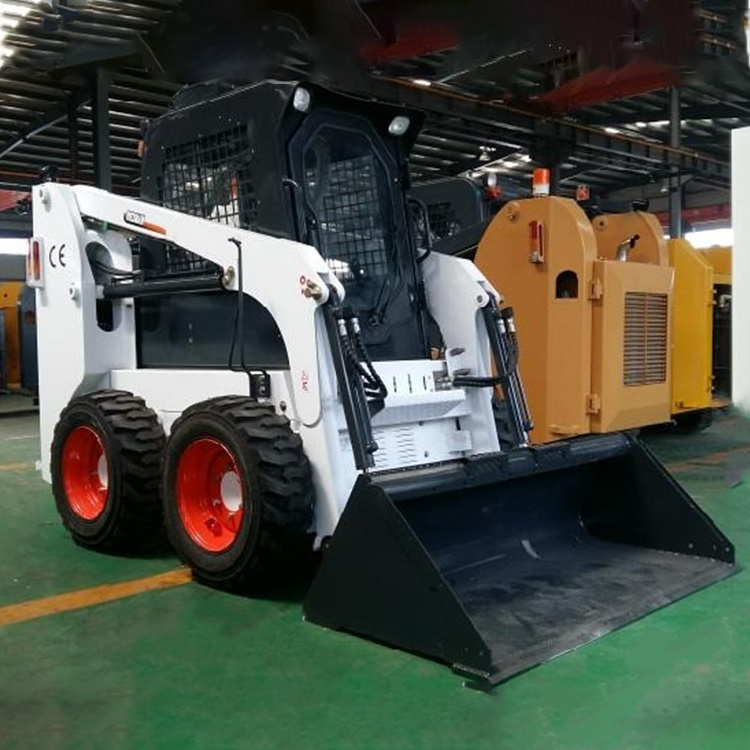 JC45 China small mini skid steer loader with bucket/ angle broom Chinese wheel skid steer loader