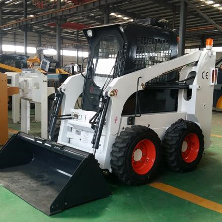 JC45 China small mini skid steer loader with bucket/ angle broom Chinese wheel skid steer loader