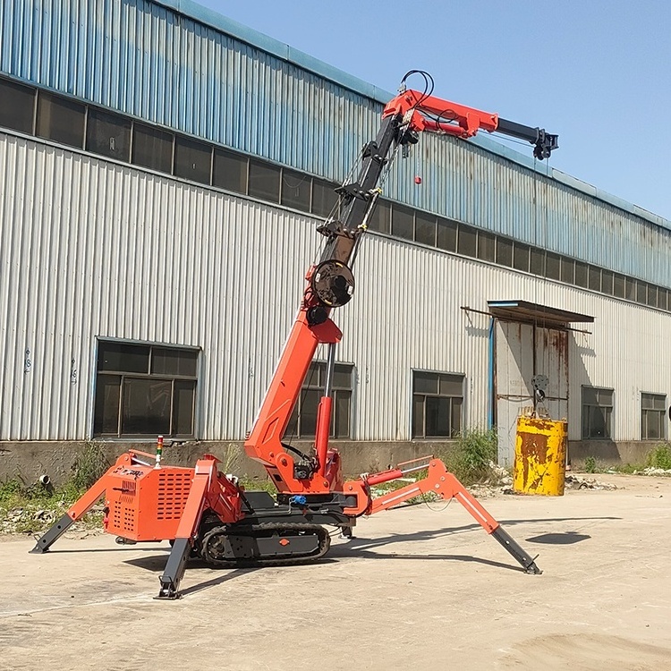 multifunctional 3 ton spider crane lifting height 10m spider crawler crane fly jib track spider crane for construction