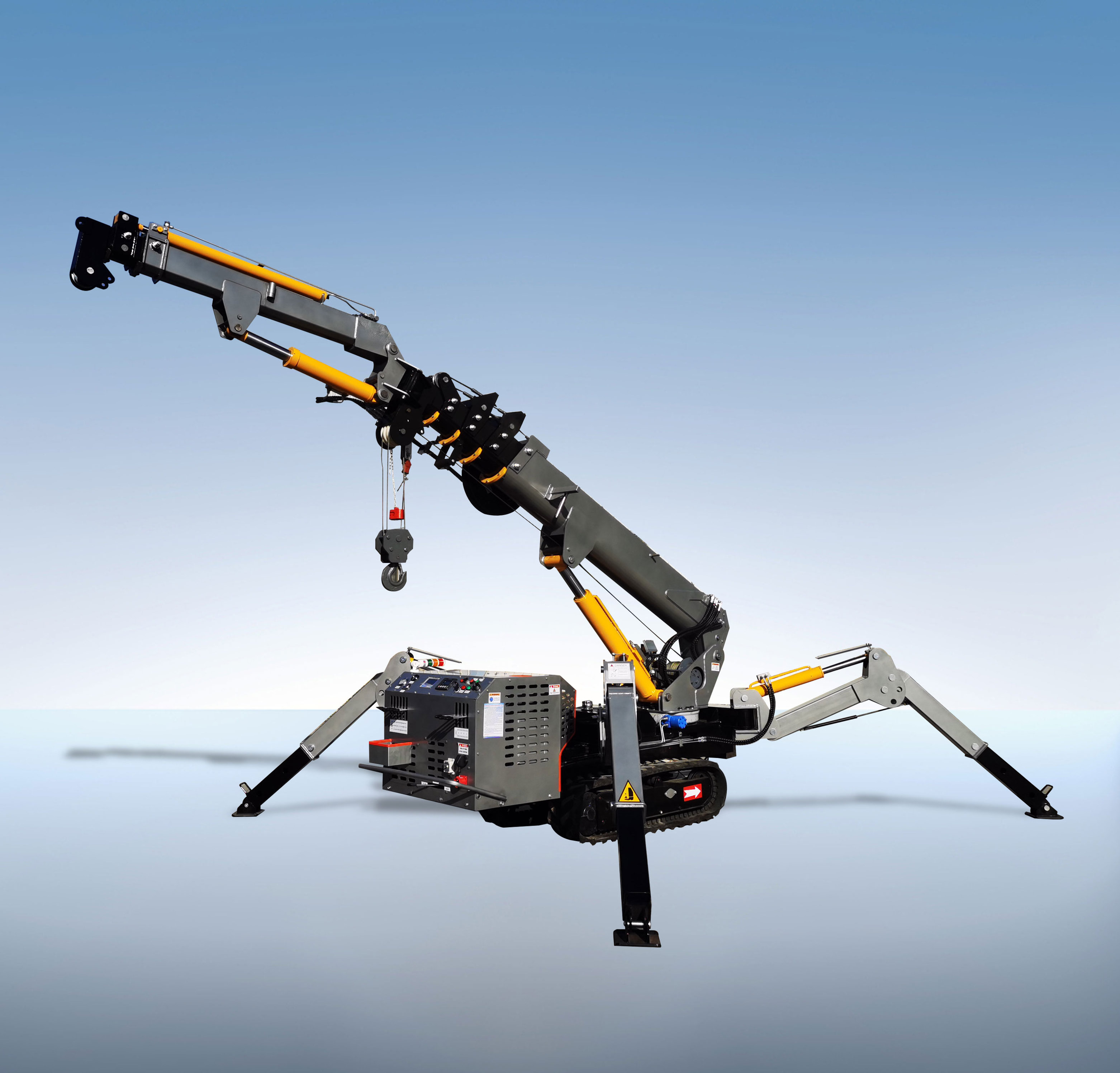 Shandong spider crane 1 ton 3 ton 5 8 spider crawler crane long knuckle boom spider crane hydraulic fly jib