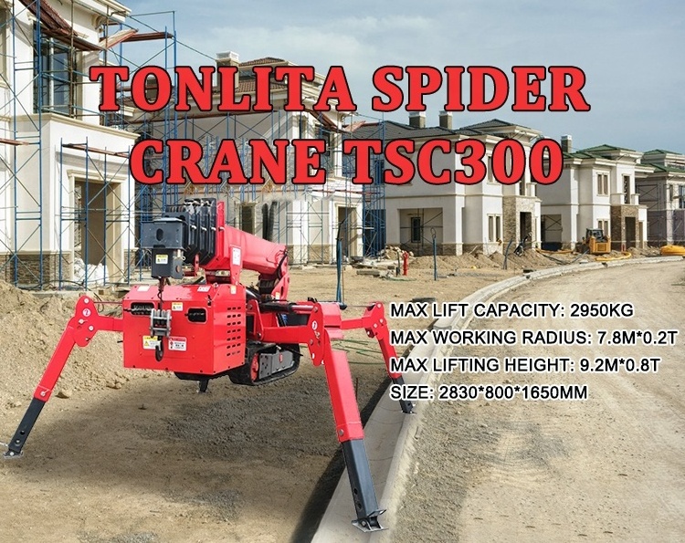 TSC300 China Tonlita trailer spider crane 1Ton/3Ton/5Ton/8Ton spider crane