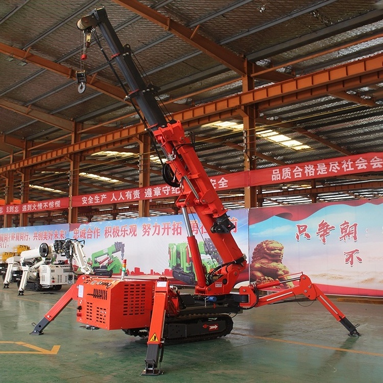 multifunctional 3 ton spider crane lifting height 10m spider crawler crane fly jib track spider crane for construction