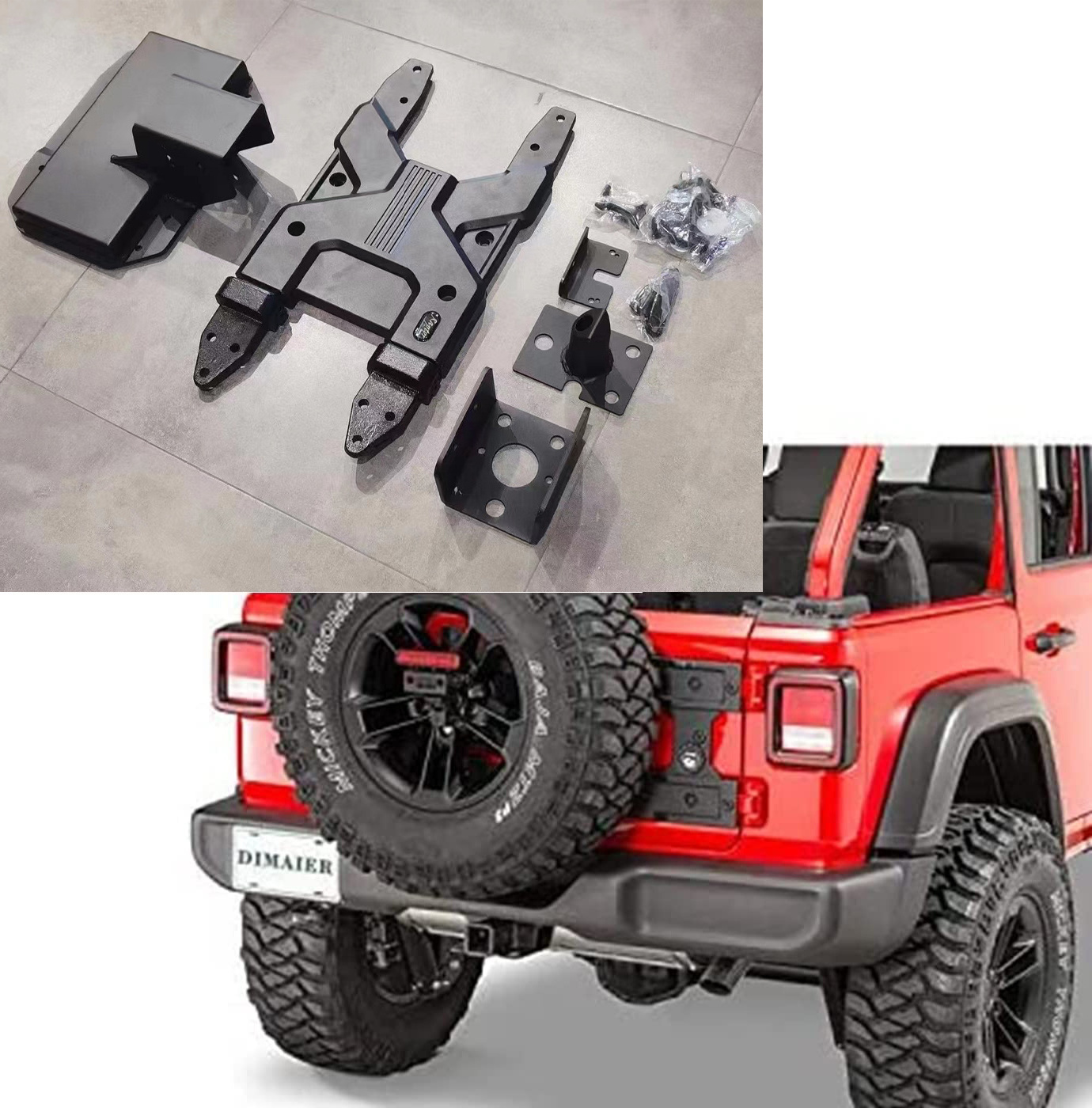 Factory Price Car Spare Tire Carrier Tailgate Bracket  For 2018-UP Jeep  Wrangler JL Hinge Reinforcement Kits