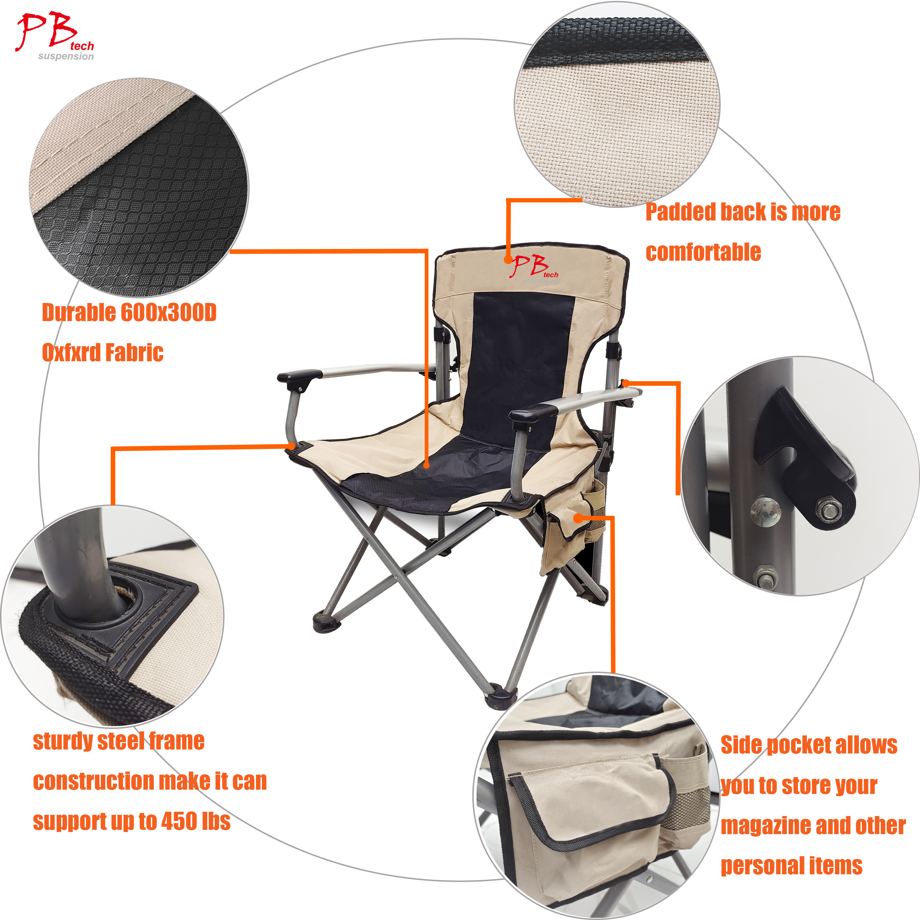 Folding Camping Oversized Heavy Duty Compact Hiking Chair Portable Rocking Chair & Outdoor Camp Chairs modern