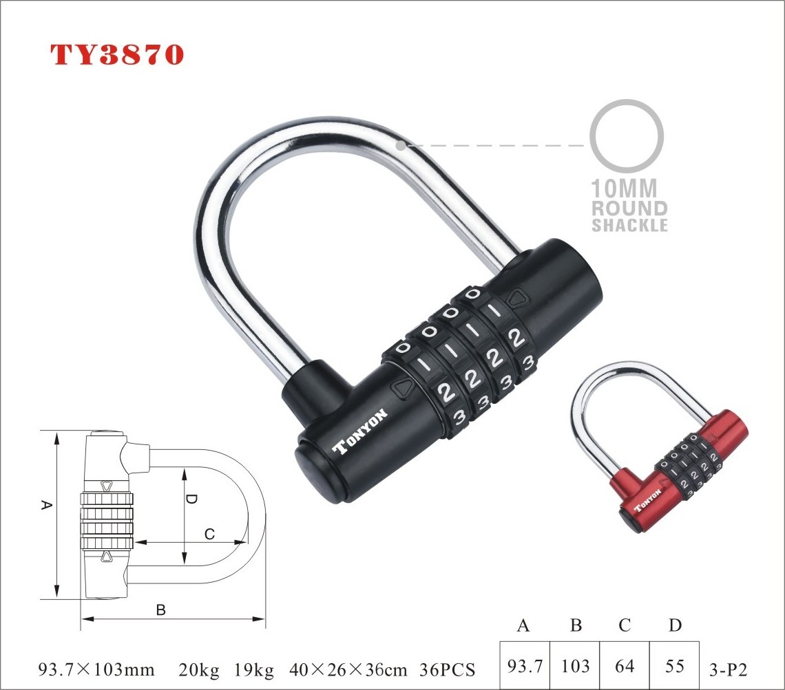 Tonyon Factory Directly Supplied   Bike Anti-theft Bicycle U Lock For Scooter Motorcycle bike lock