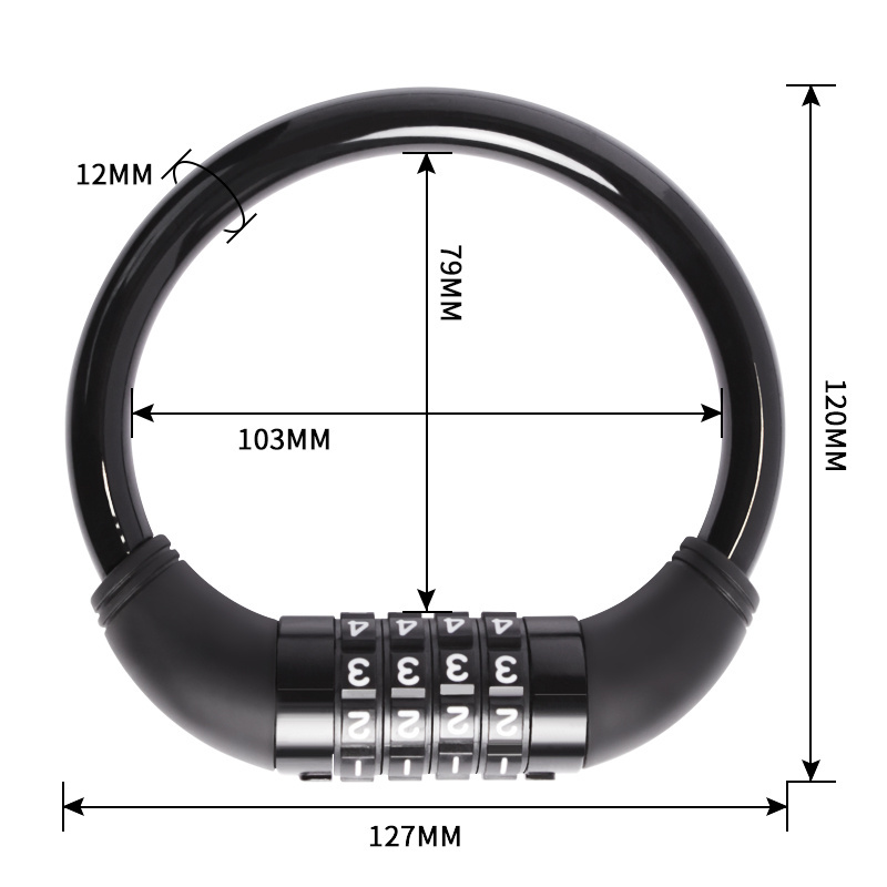 TONYON bicycle cable lock  small and portable cable lock high quality four password mountain lock cable bicycle